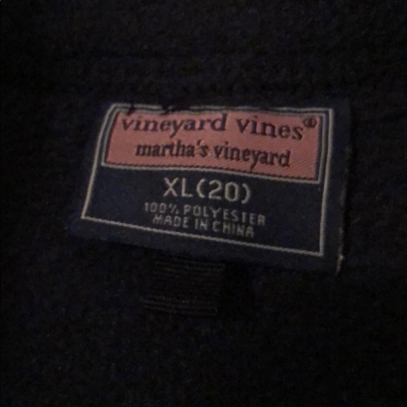 Men’s Medium Vineyard Vines Navy Fleece Vest: - Picture 4 of 4